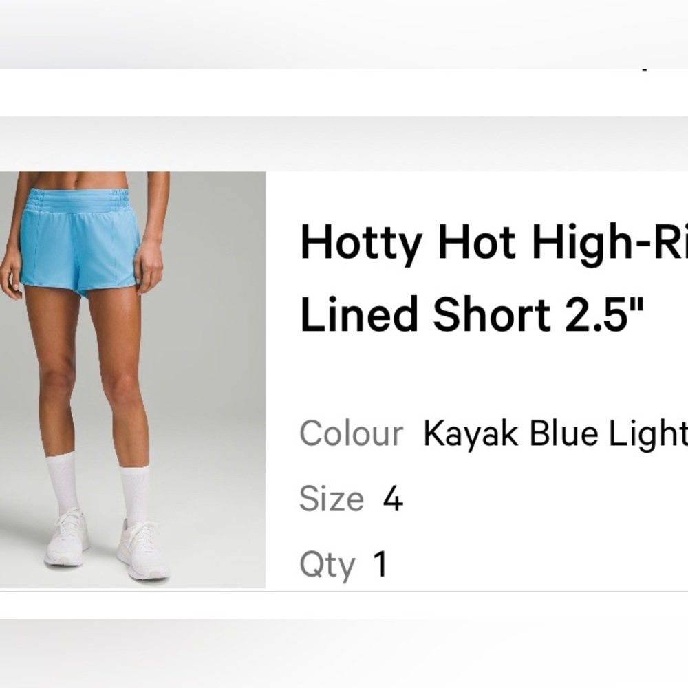 Lululemon Hotty Hot, High Rise, Size 4, 2.5 in